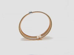 Georgios Collections 18 Karat Rose and White Gold Diamond Flexi Cuff Bracelet