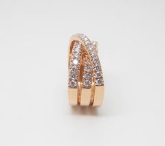 Anello a spirale con diamante bianco taglio brillante Georgios Collections in oro rosa 18 carati