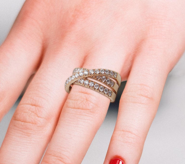 Georgios Collections 18 Karat Rose Gold Brilliant Cut White Diamond