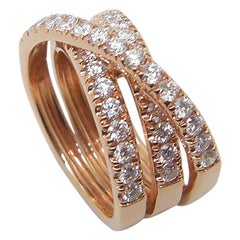 Anello a spirale con diamante bianco taglio brillante Georgios Collections in oro rosa 18 carati