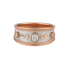 Georgios Collections Bandring aus 18 Karat Roségold mit Diamanten und weißem Rhodium