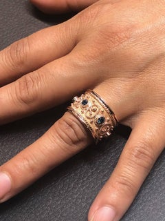 Georgios Collections 18 Karat Rose Gold Diamond Ring Band in Byzantine Style