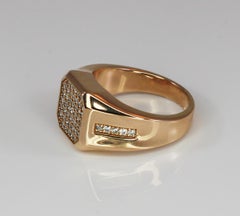 Georgios Collections 18 Karat Rose Gold Men's Octagon Geometric Diamond Ring