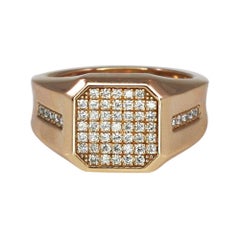 Georgios Collections 18 Karat Rose Gold Men's Octagon Geometric Diamond Ring