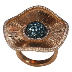 Georgios Collections 18 Karat Roségold Multi Blauer und Weißer Diamant-Ring