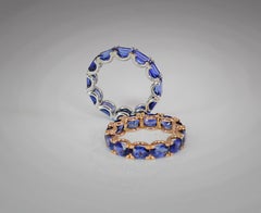 Georgios Collections 18 Karat Rose Gold Natural Blue Sapphire Eternity Band Ring