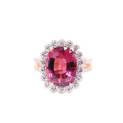 Georgios Kollektionen 18 Karat Roségold Rosa Turmalin-Diamantring