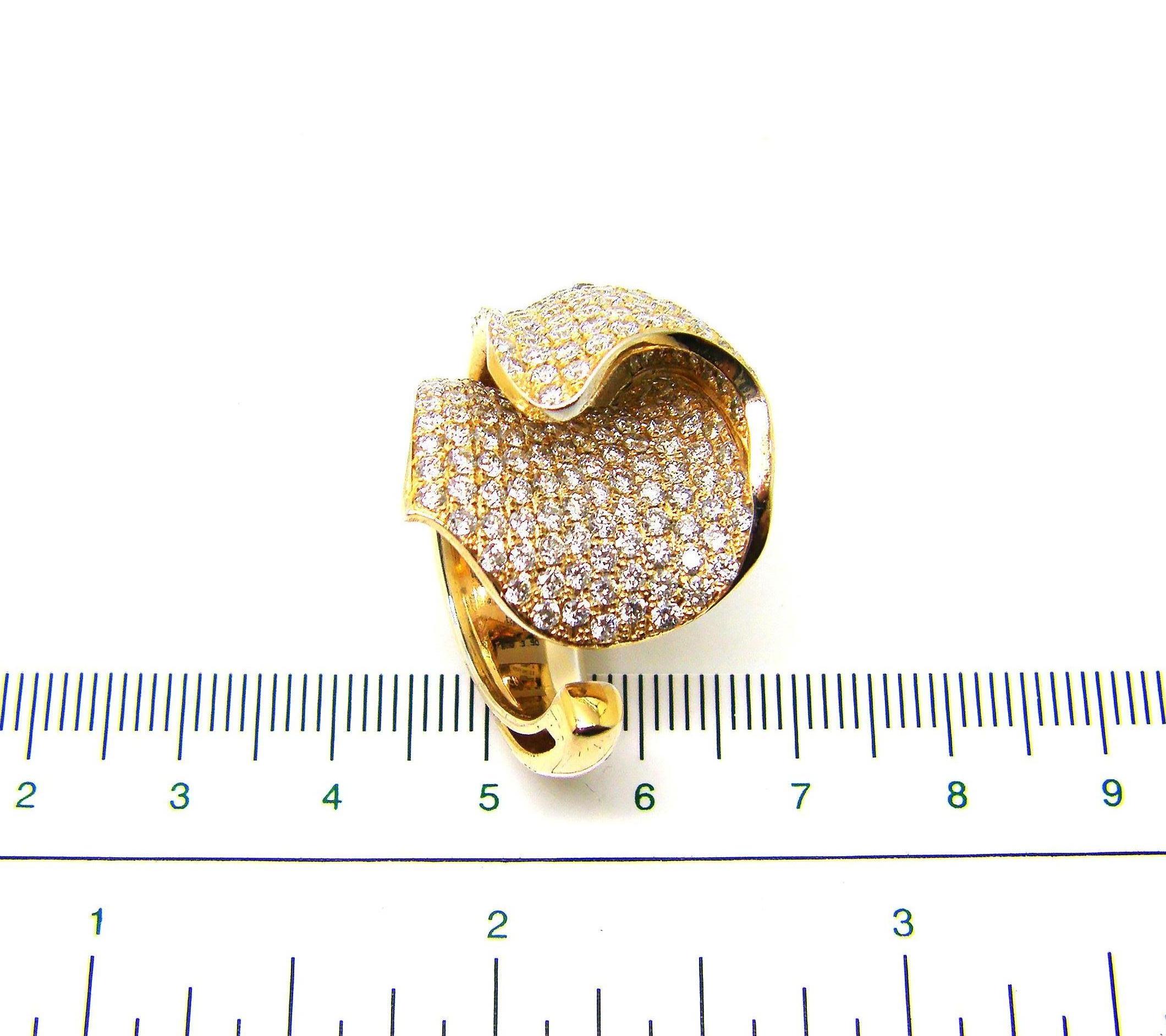 Anello doppio aperto con diamante bianco in oro rosa 18 carati Georgios Collections in vendita 3