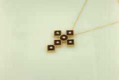 Georgios Collections 18 Karat Two-Tone Gold Diamond Cross Pendant with Chain