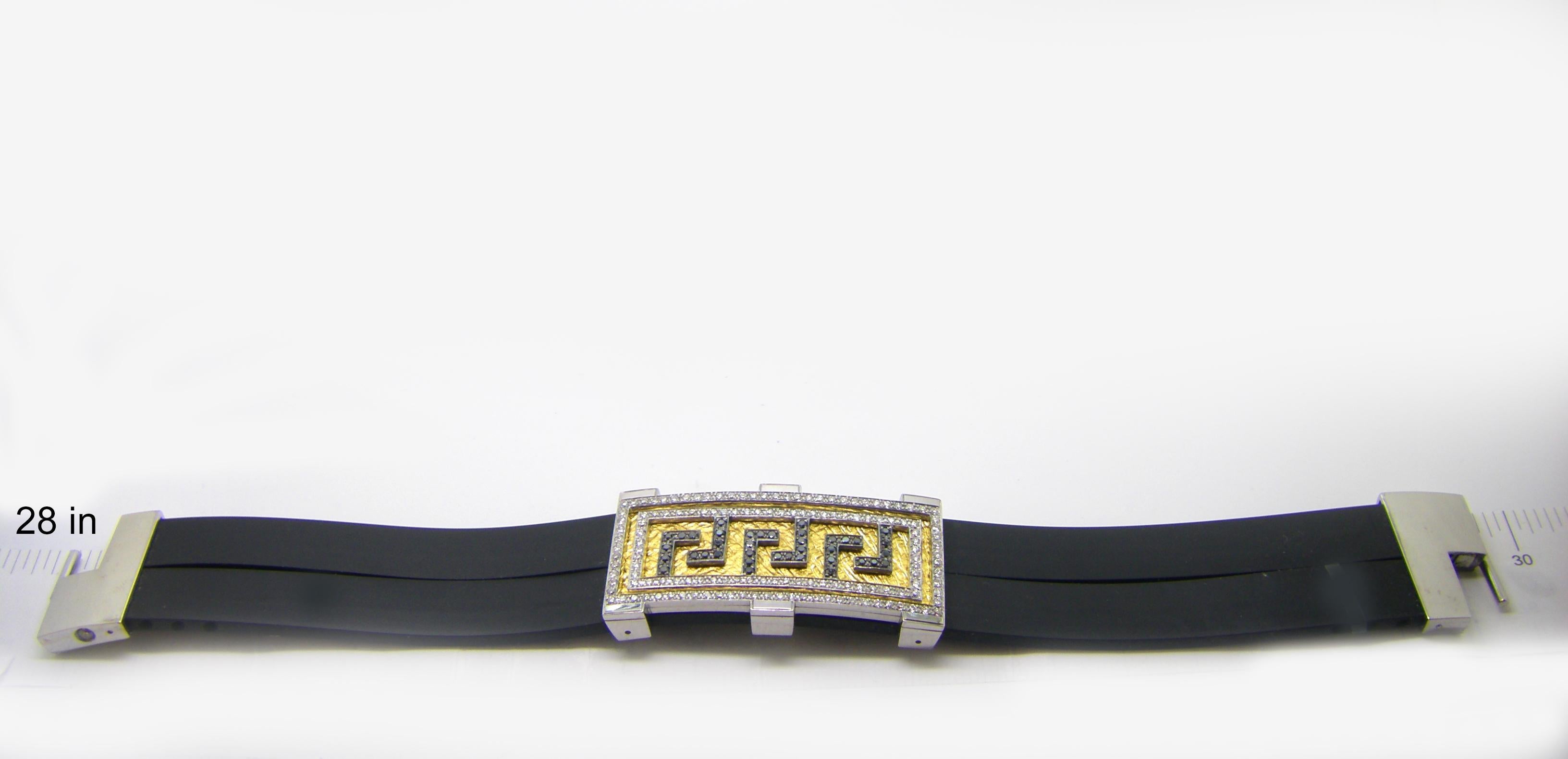 Georgios Collections Armband aus 18 Karat Weißgold mit schwarzen, braunen und weißen Diamanten (Zeitgenössisch) im Angebot