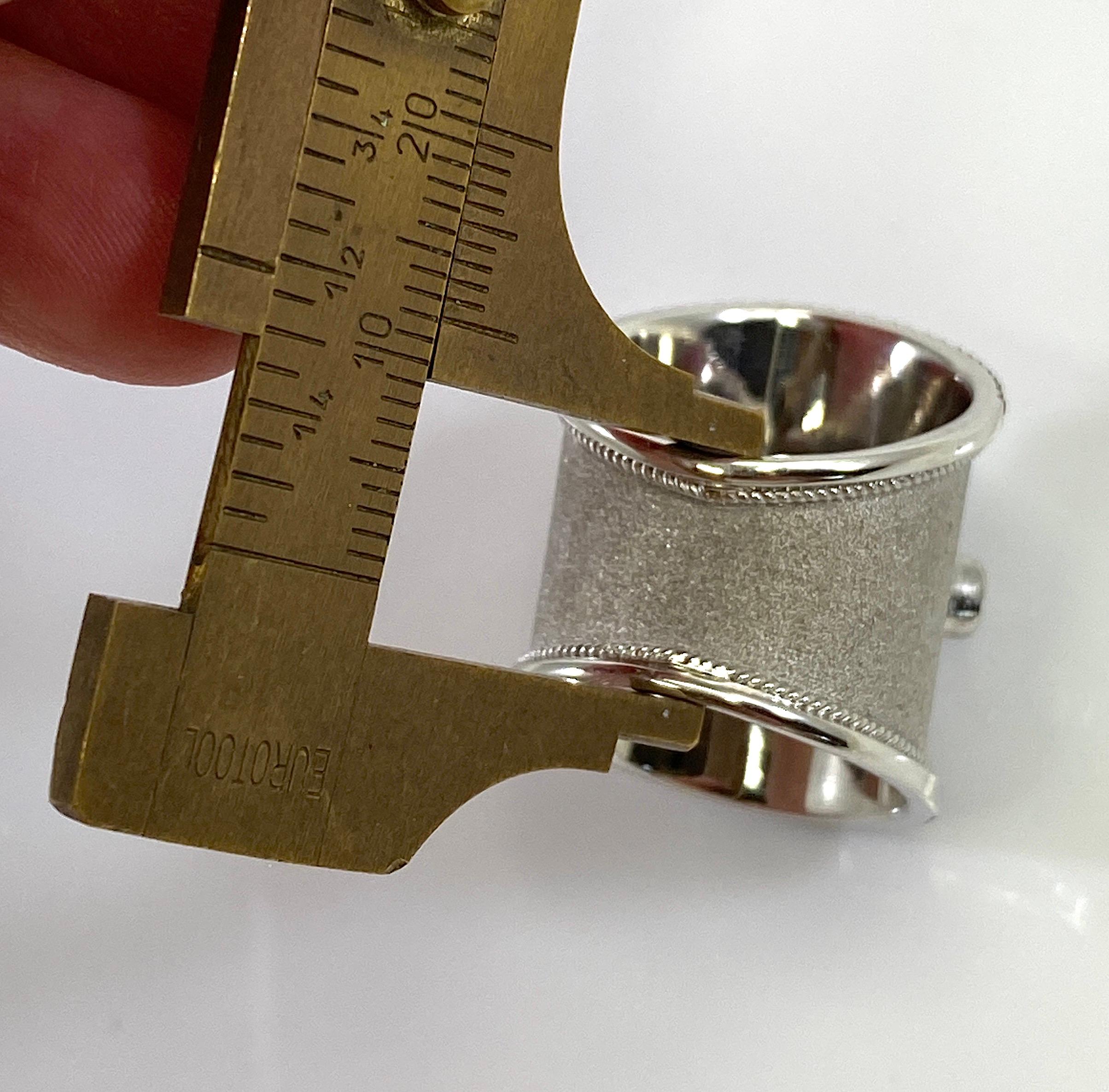Georgios Collections 18 Karat White Gold and White and Brown Diamond Wide Ring For Sale 8
