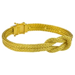Georgios Collections 18 Karat Yellow Gold Rope Bracelet with Hercules Knot