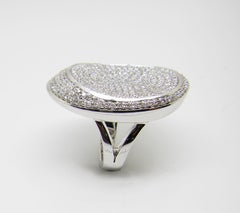 Georgios Collections 18 Karat White Gold Brilliant Cut Diamond Wide Oval Ring