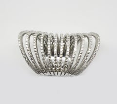 Georgios Collections 18 Karat White Gold Brilliant Cut White Diamond Long Ring