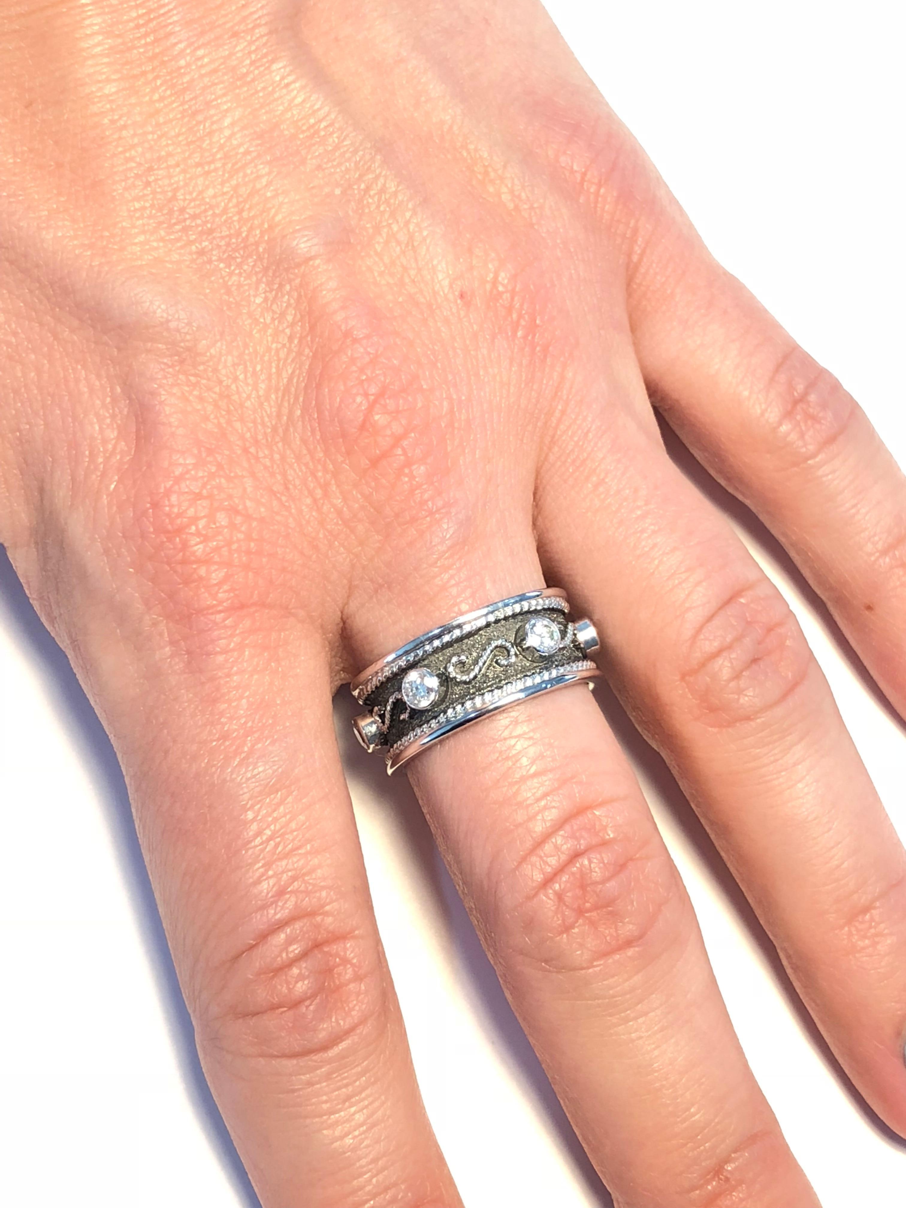 two tone paisley wedding ring