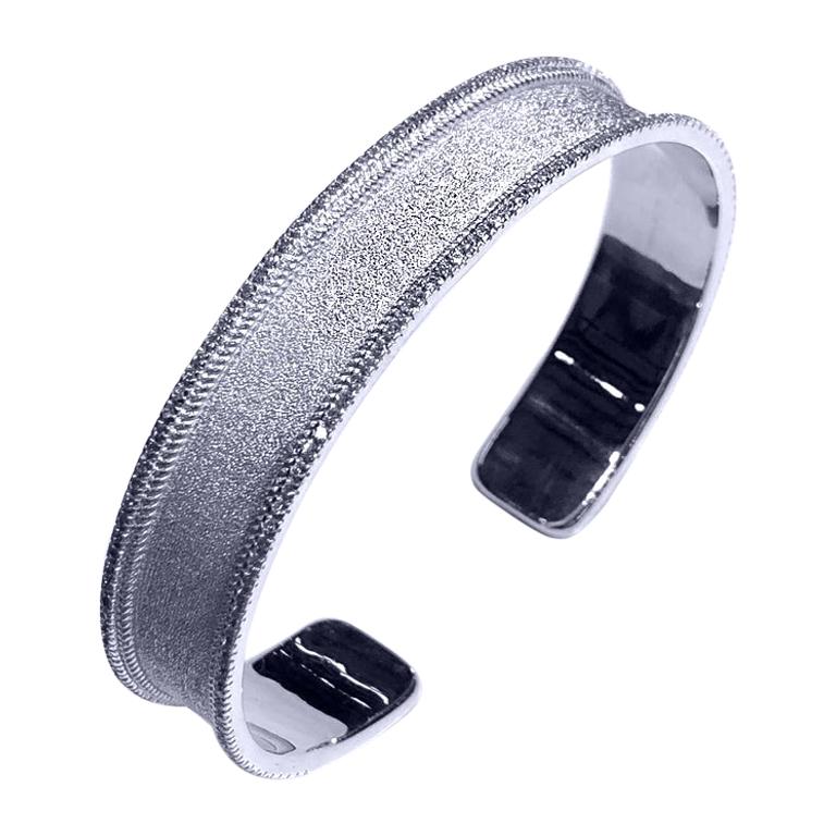 Georgios Collections 18 Karat White Gold Diamond Bangle Bracelet