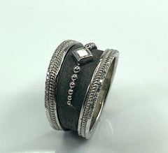 Georgios Collections 18 Karat White Gold Diamond Ring with Black Rhodium