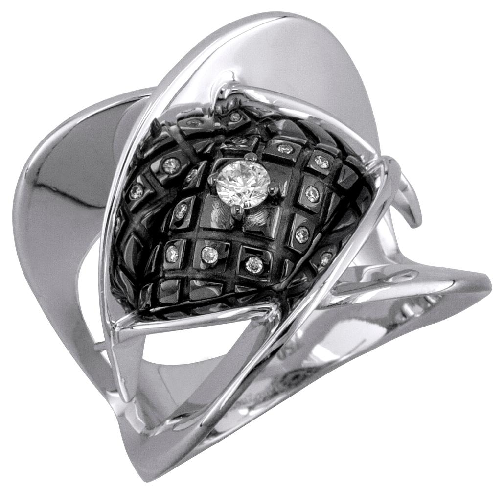 Georgios Collections 18 Karat White Gold Diamond Two-Tone Black Rhodium Ring For Sale 5