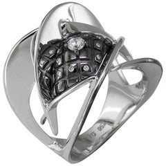 Georgios Collections 18 Karat White Gold Diamond Two-Tone Black Rhodium Ring