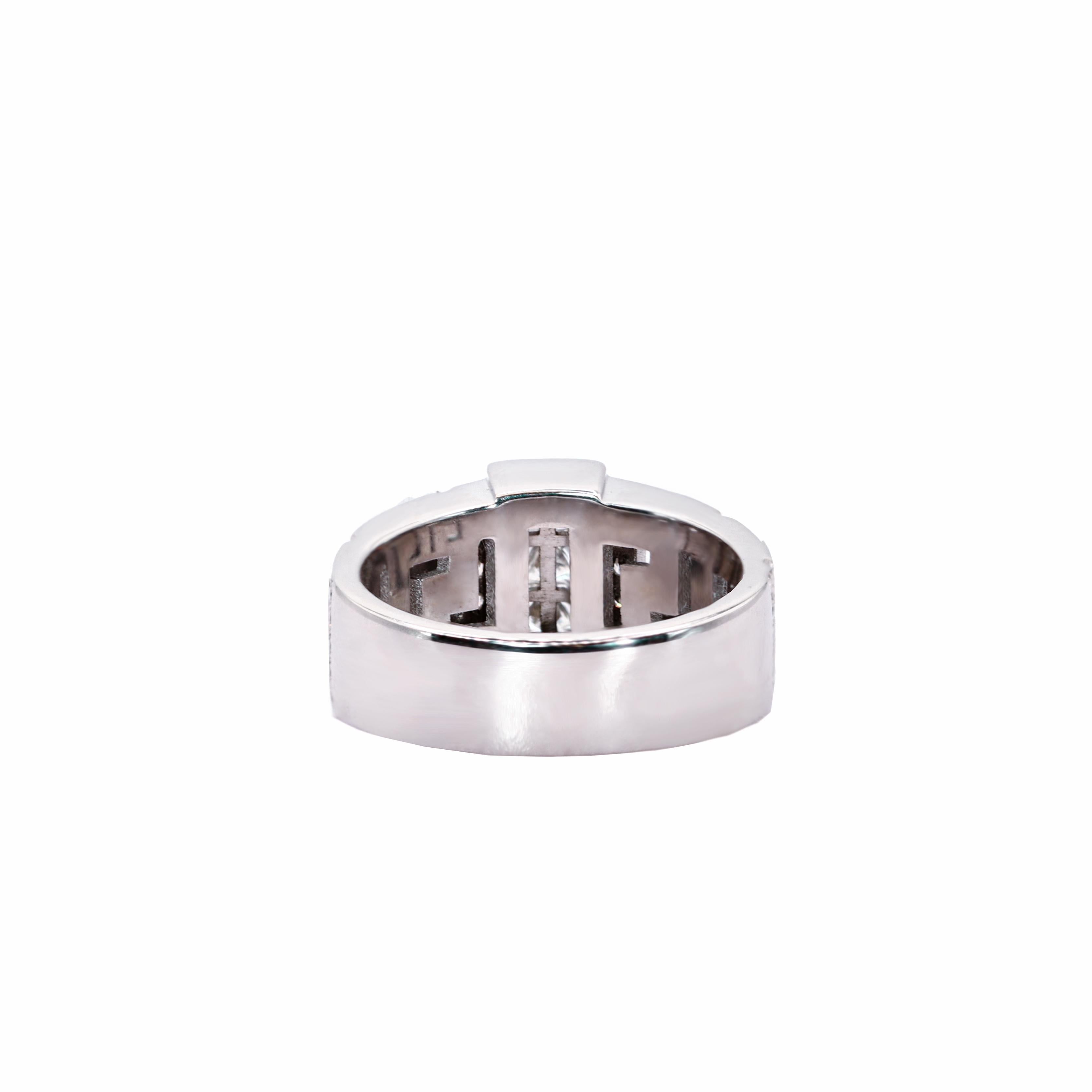 Georgios Collections 18 Karat White Gold Invisible Princess Cut Diamond Ring In New Condition For Sale In Astoria, NY
