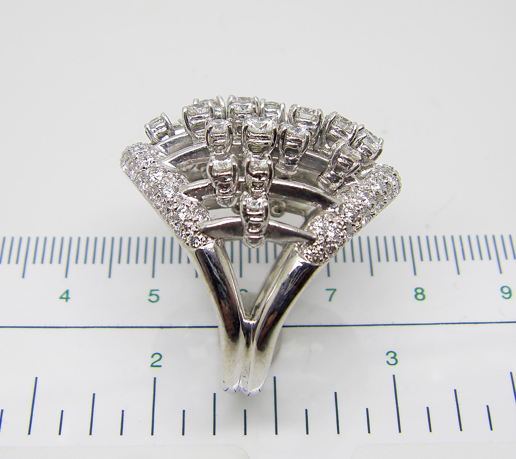 Georgios Collections 18 Karat White Gold Multiple Loose Diamond Wide Dome Ring In New Condition For Sale In Astoria, NY