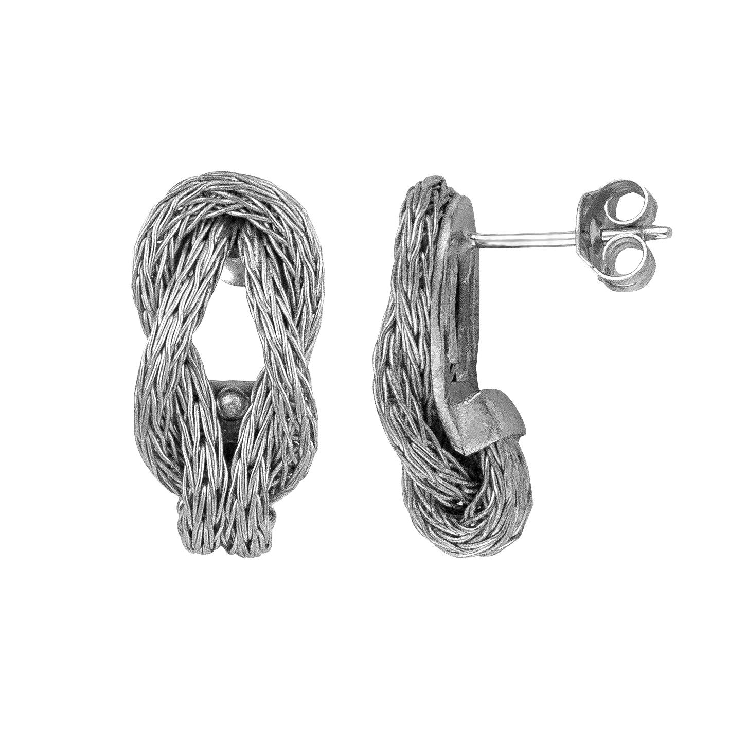Classical Greek Georgios Collections 18 Karat White Gold Rope Necklace with Hercules Knot For Sale