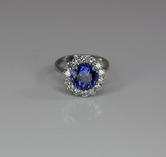 Georgios Collections Bague rosette en or blanc 18 carats, tanzanite et diamants