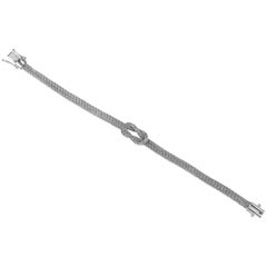 Georgios Collections Pulsera de cadena tejida con nudo Hércules de oro blanco de 18 quilates