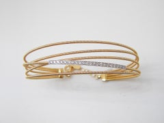 Georgios Collections 18 Karat Yellow and White Gold Diamond Multi Strap Bracelet