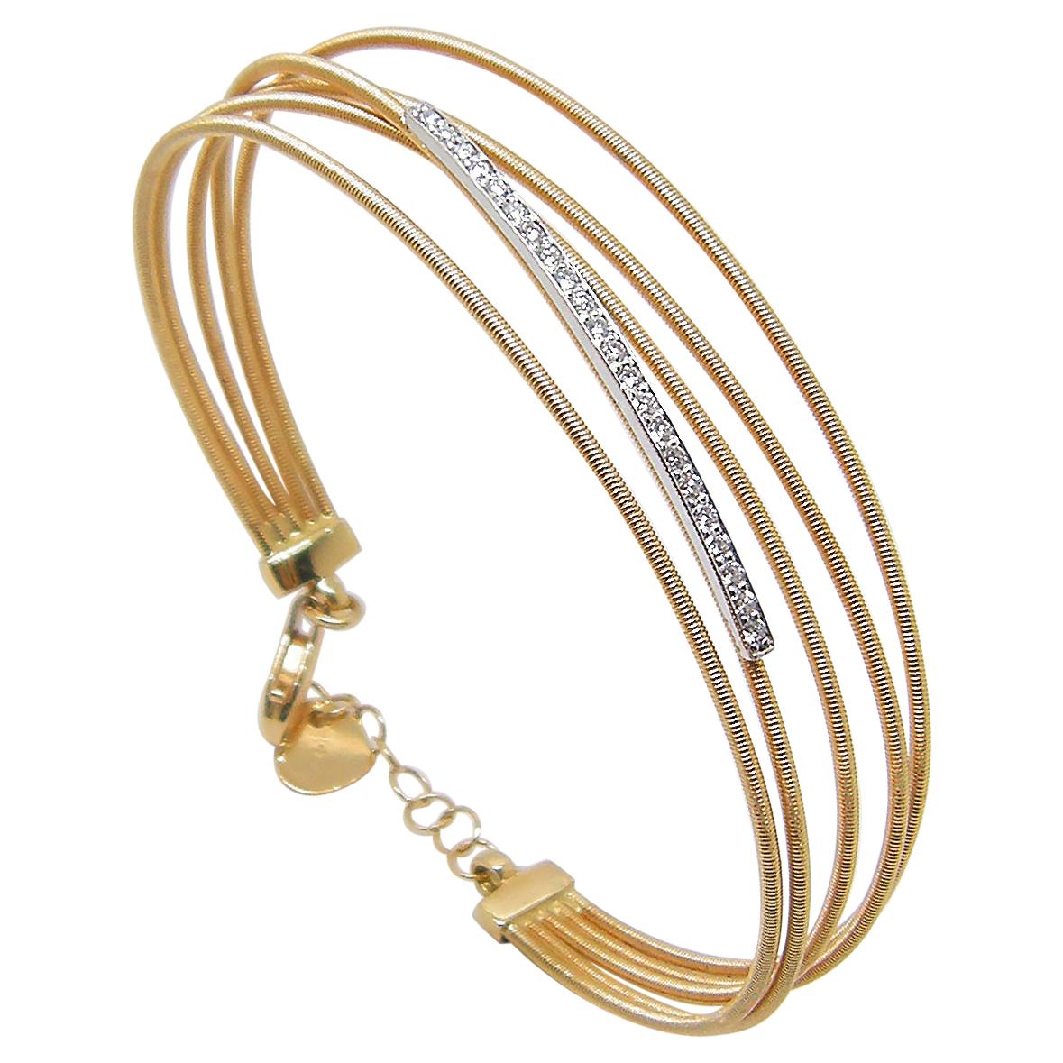Georgios Collections Bracelet à plusieurs bracelets en or jaune et blanc 18 carats avec diamants