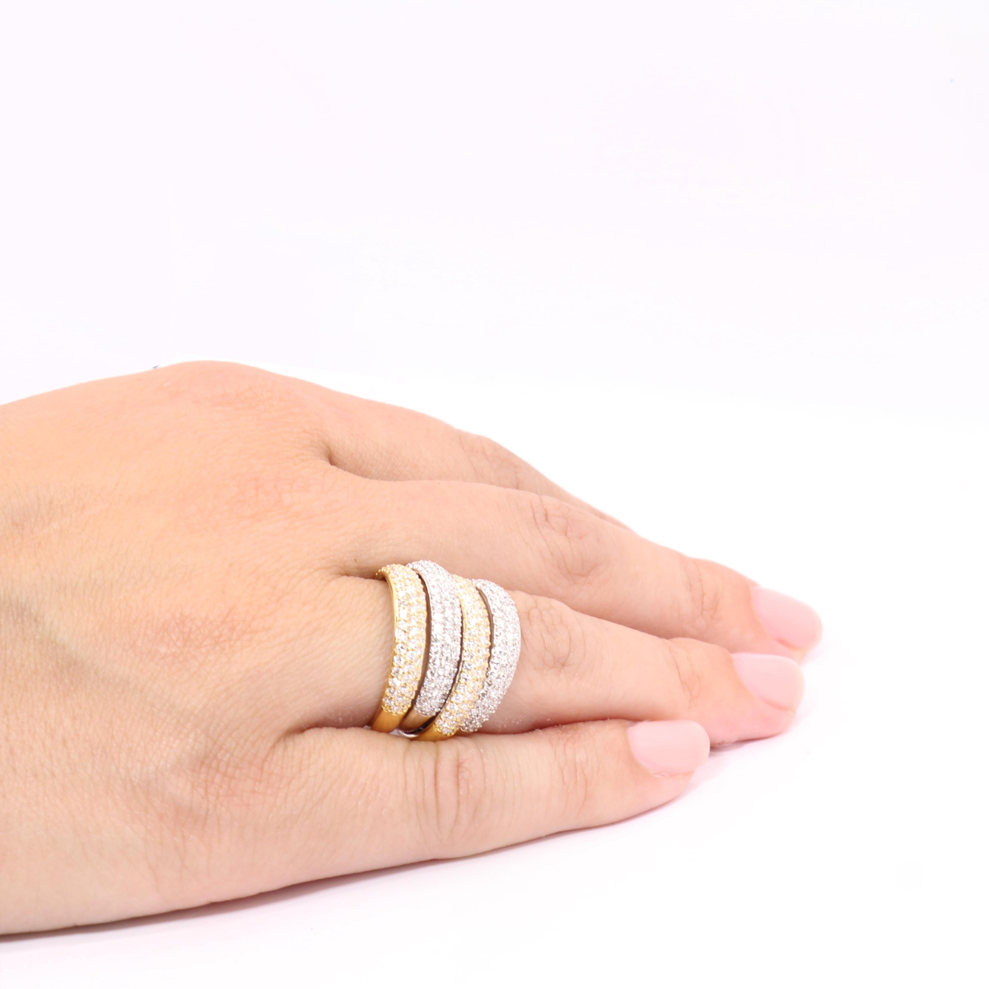 Georgios Collections 18 Karat Yellow and White Gold Ring with Brilliant Diamonds For Sale 1