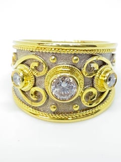 Georgios Collections 18 Karat Yellow and White Gold Two Tone Diamond Band Ring