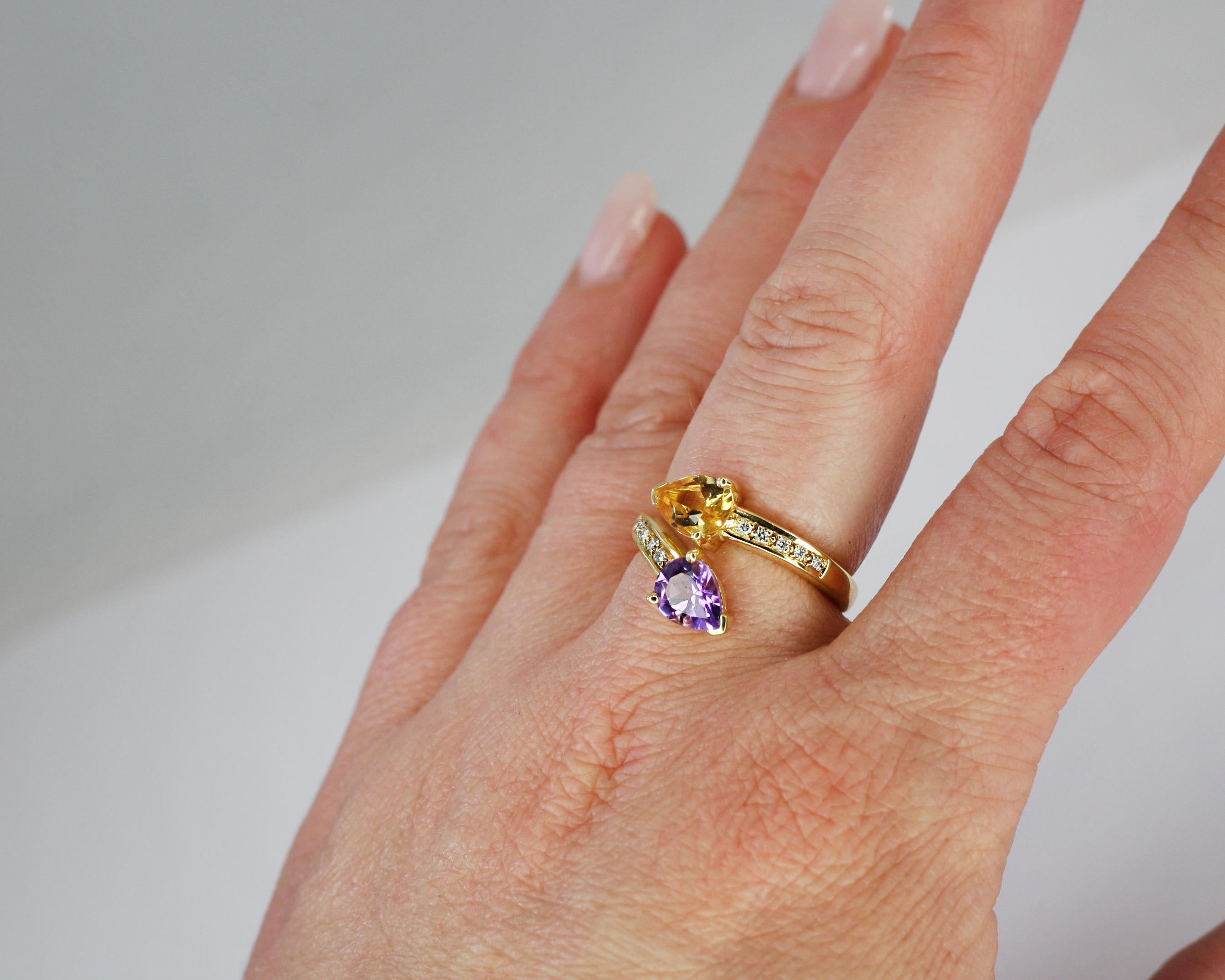 amethyst and citrine ring