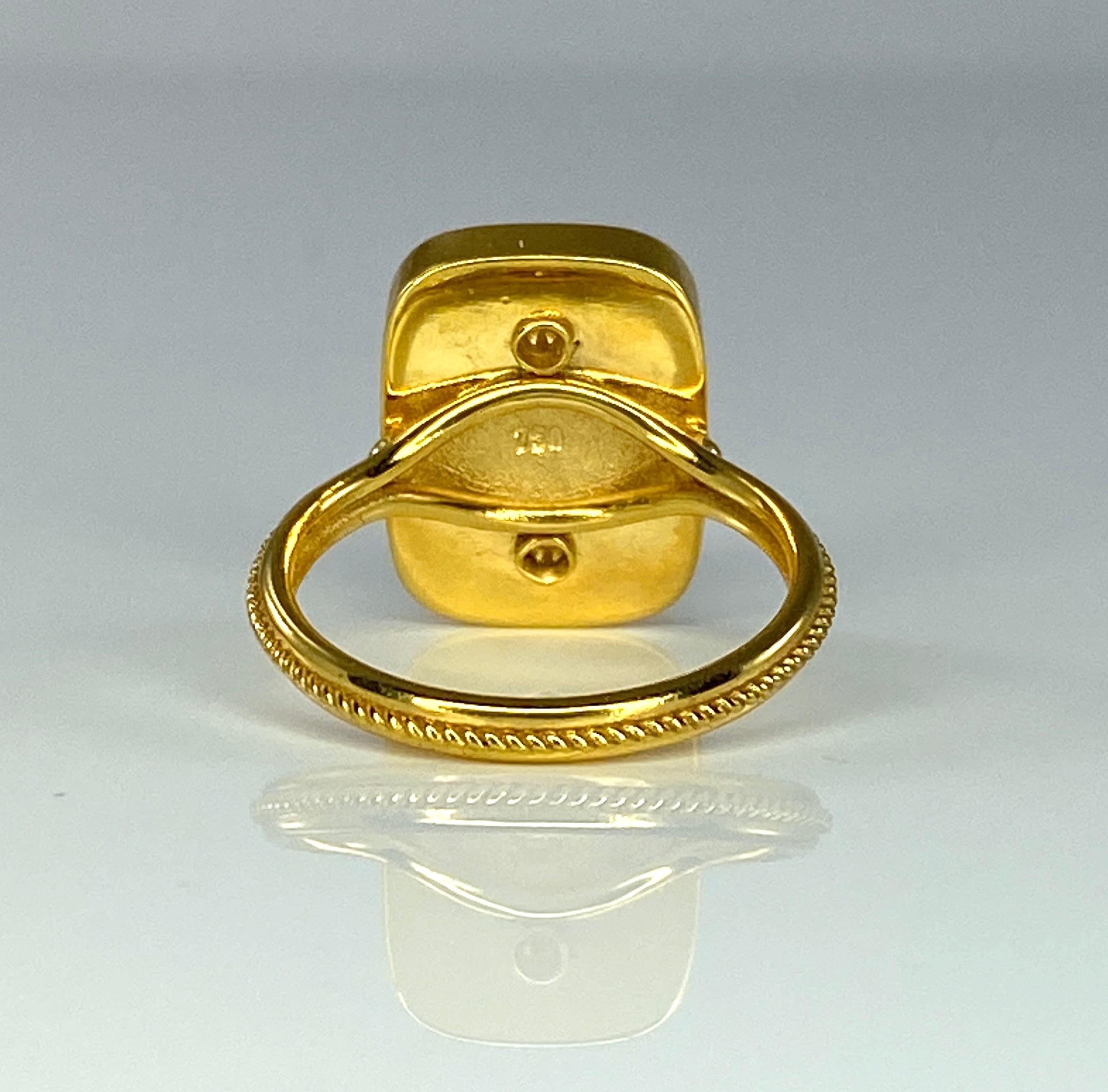 Georgios Collections 18 Karat Yellow Gold and Black Rhodium Ruby Ring In New Condition For Sale In Astoria, NY