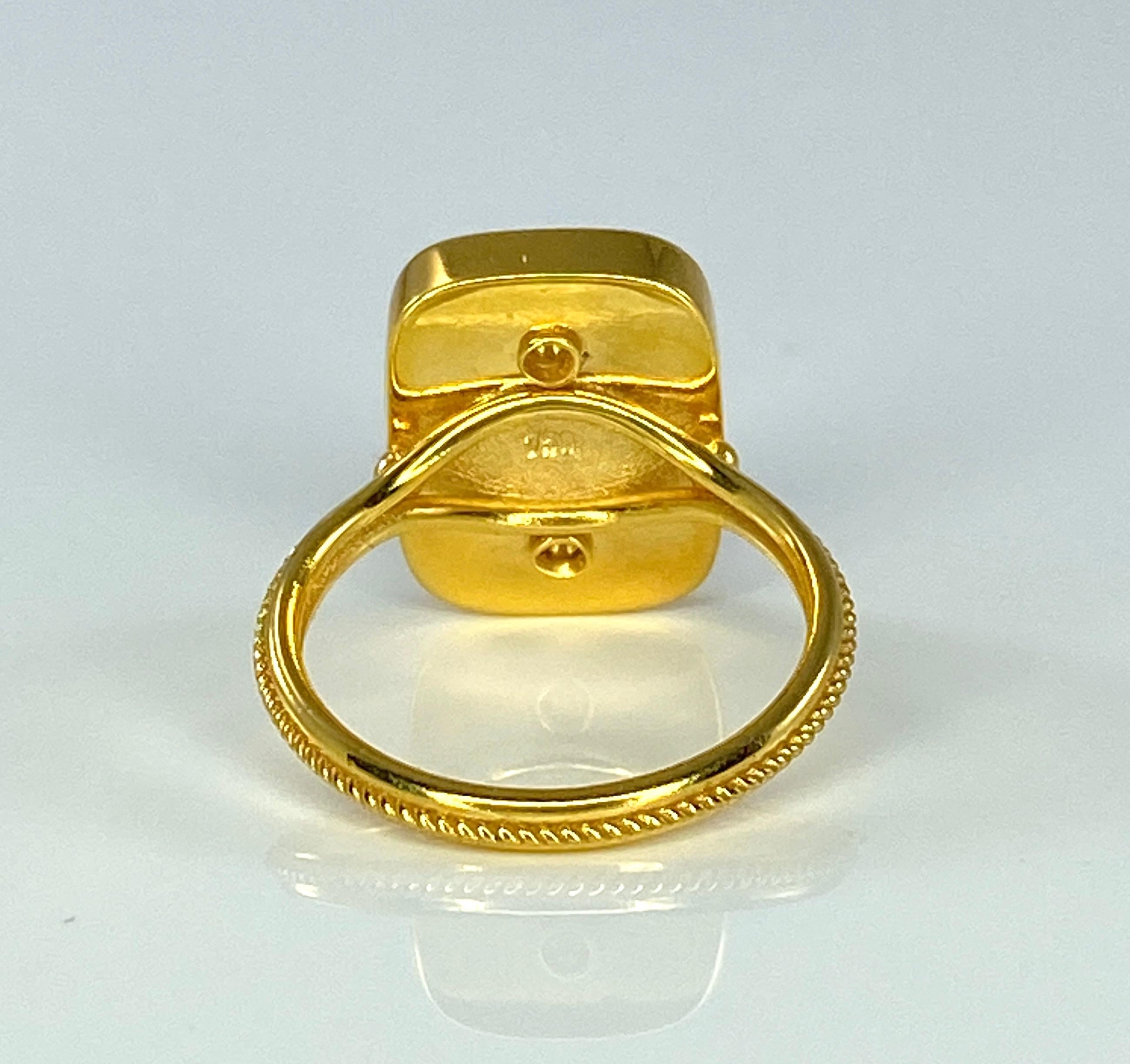 Georgios Collections Ring aus 18 Karat Gelbgold und schwarzem Rhodium Rubin im Angebot 3