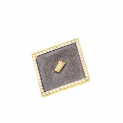 Georgios Collections 18 Karat Yellow Gold Baguette Diamond Pendant with Rhodium
