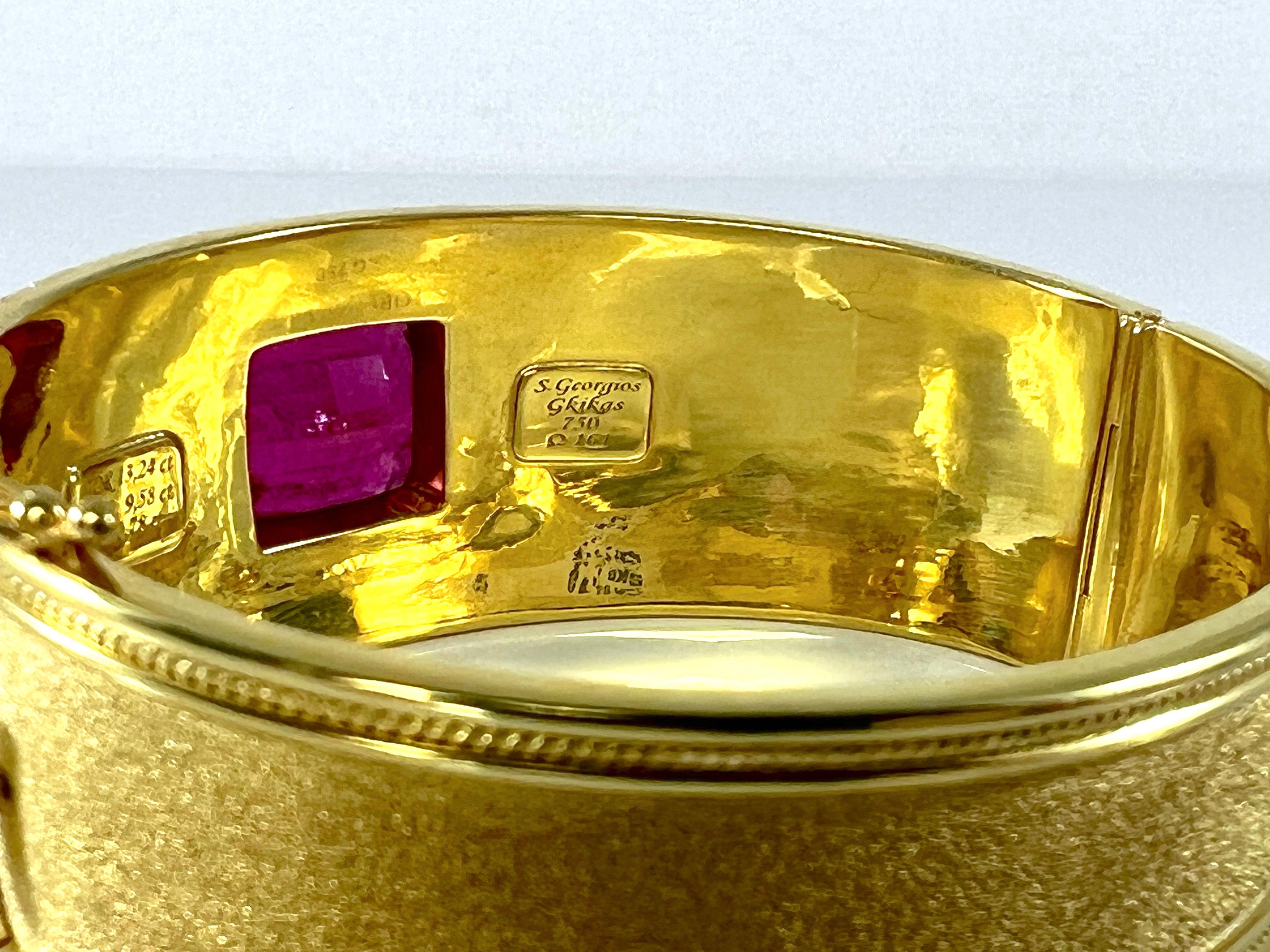 Georgios Kollektionen Armband aus 18 Karat Gelbgold mit schwarzem Diamant und Turmalin im Angebot 2