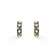 Georgios Collections 18 Karat Yellow Gold Byzantine Diamond Hoop Earrings