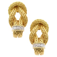 Georgios Collections Orecchini bizantini in oro giallo 18 carati con diamanti