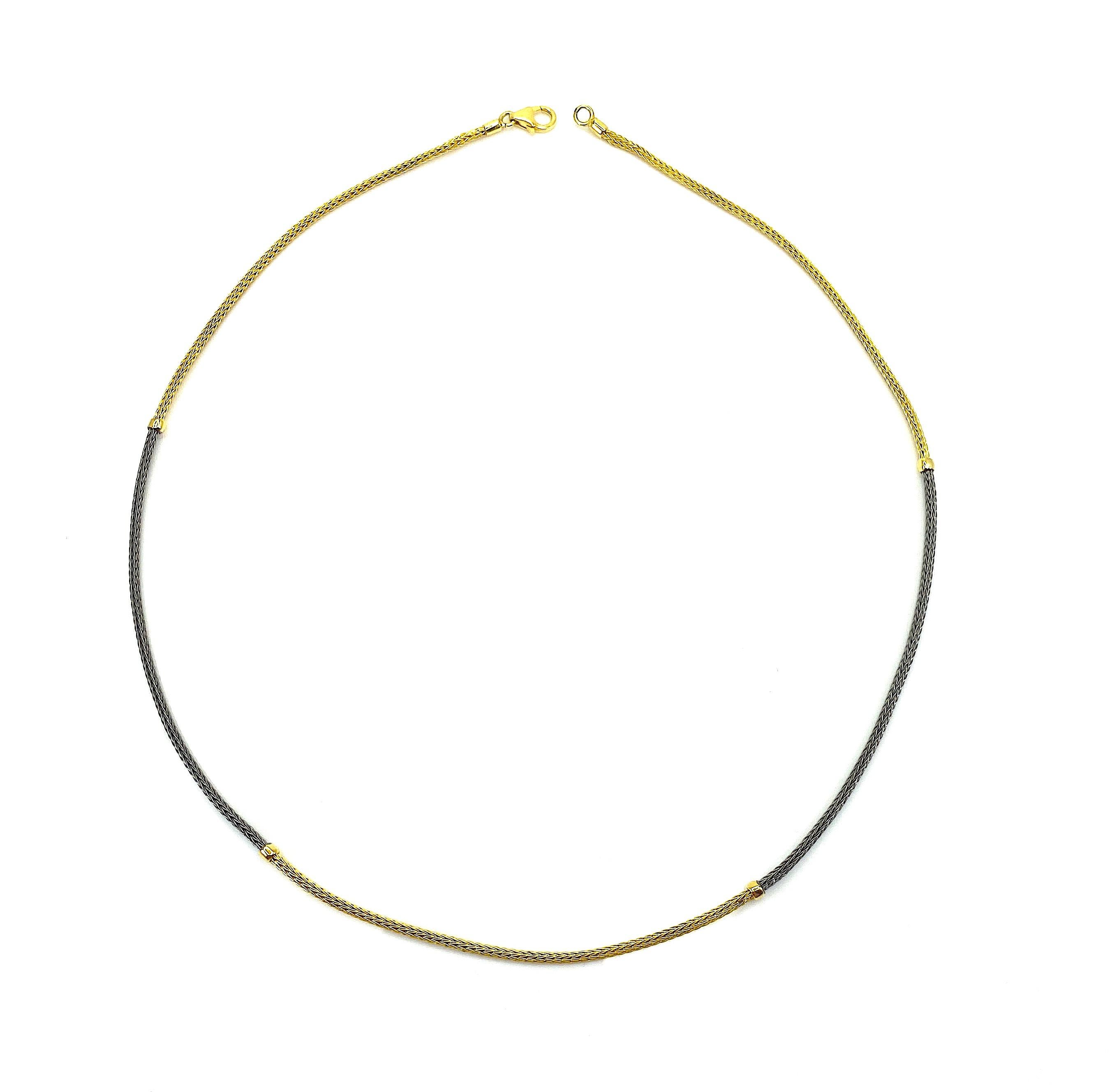 Georgios Collections 18 Karat Yellow Gold Chain Rope Necklace All Hand-Knitted For Sale 1