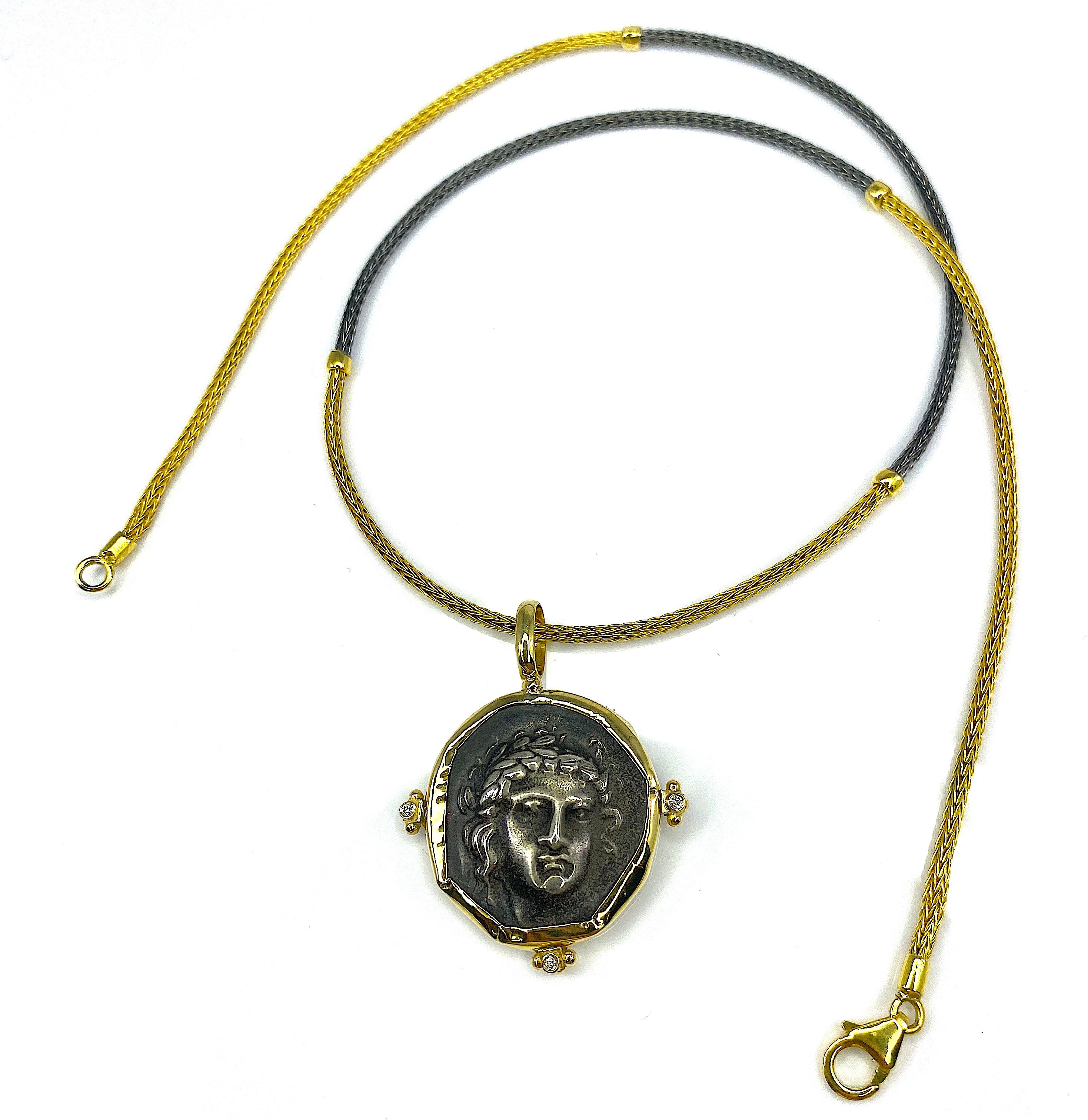 Georgios Kollektionen 18 Karat Gelbgold Kette Seil Halskette alle handgeknüpft im Angebot 2