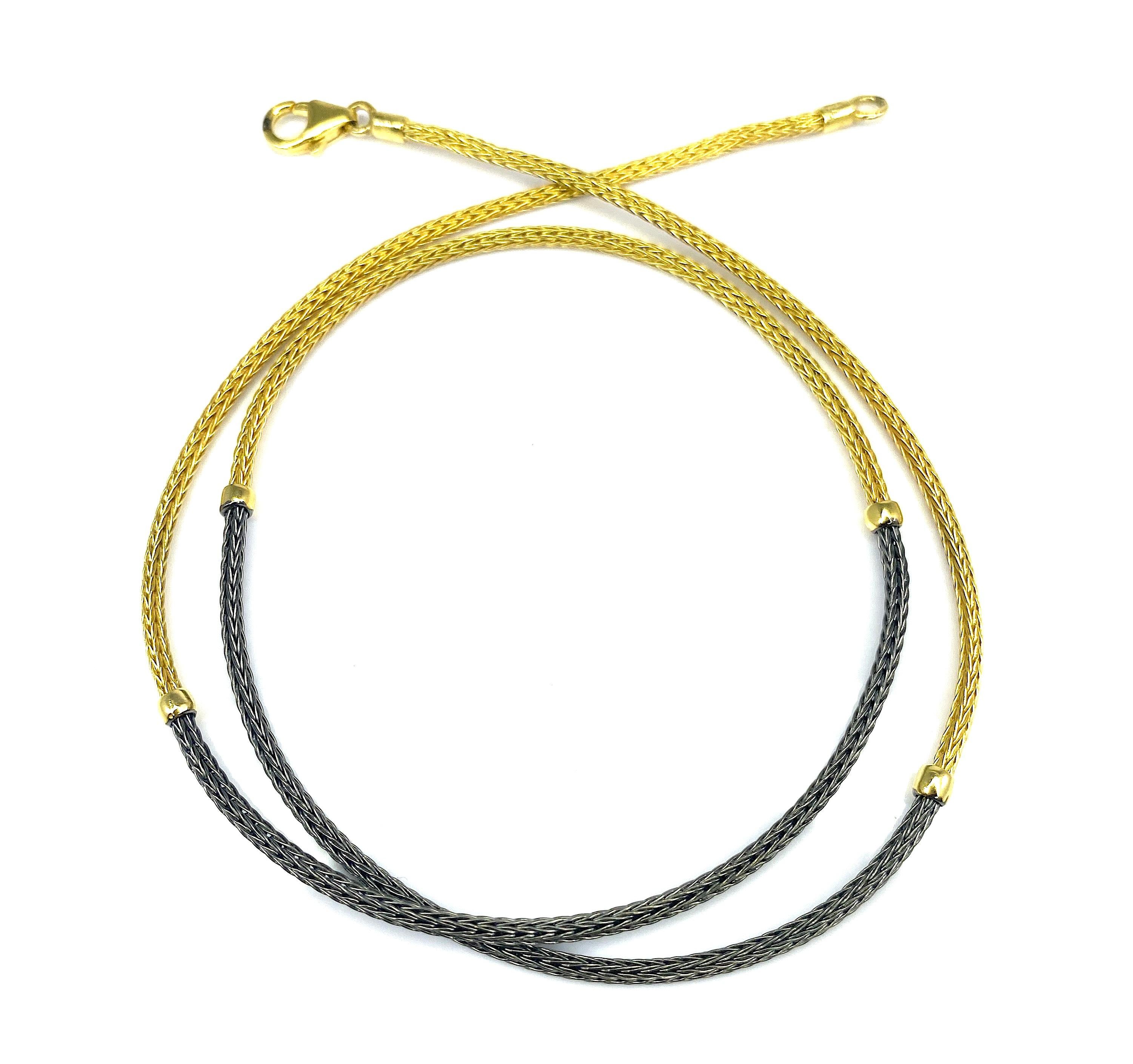 Georgios Kollektionen 18 Karat Gelbgold Kette Seil Halskette alle handgeknüpft im Angebot 3