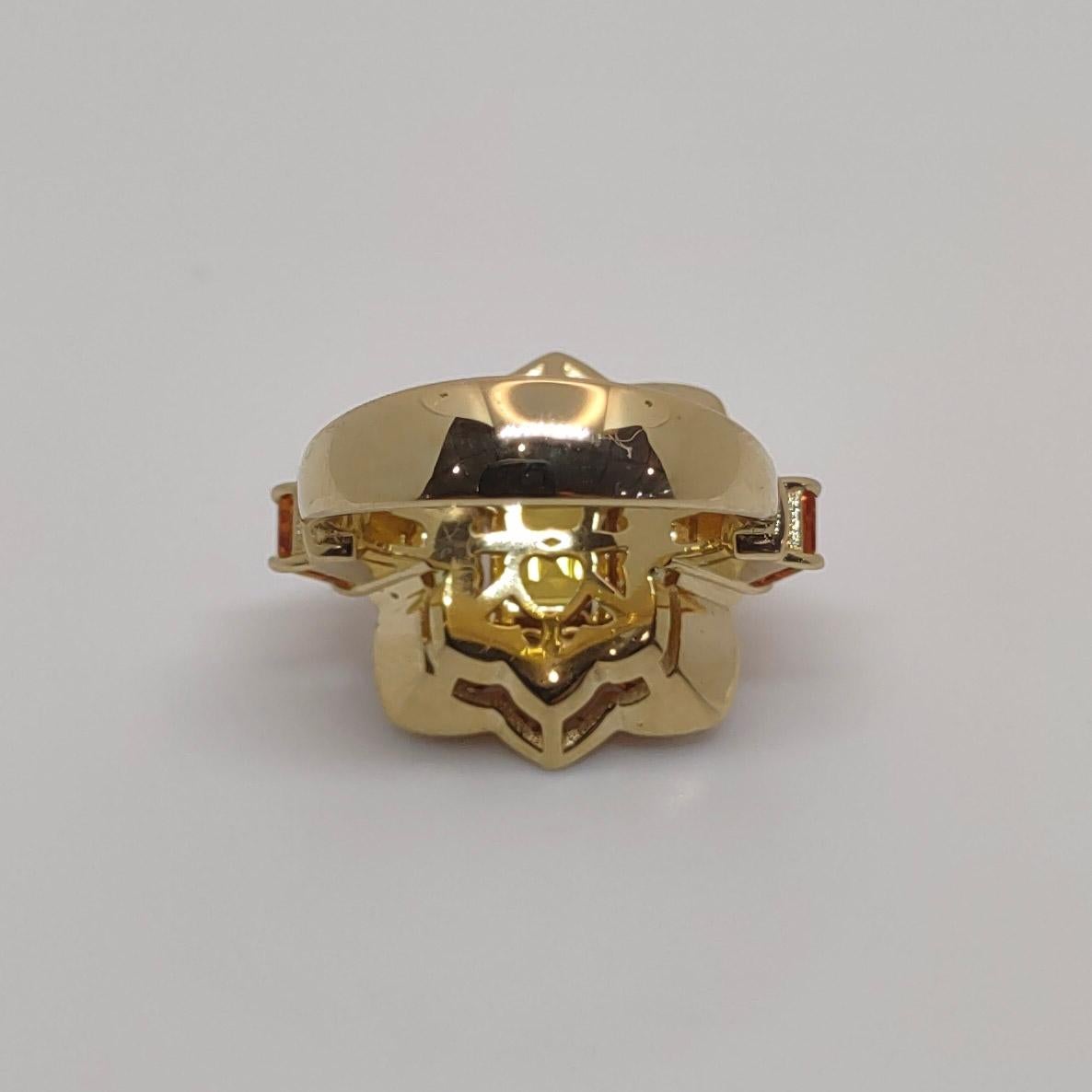 Georgios Collections 18 Karat Yellow Gold Color Heart Sapphire and Diamond Ring In New Condition For Sale In Astoria, NY