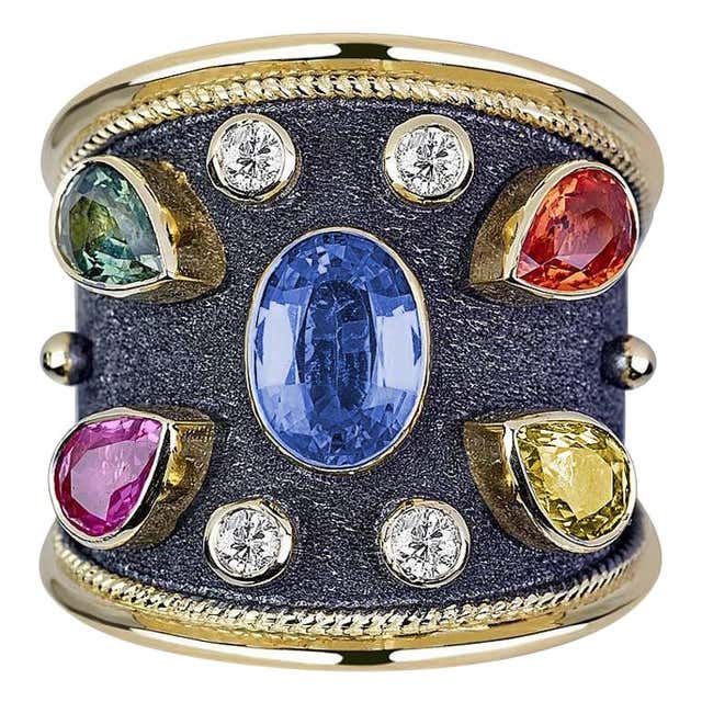 Multi Gem Gold Ring at 1stDibs