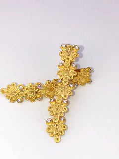 Georgios Collections 18 Karat Yellow Gold Diamond Byzantine Earrings