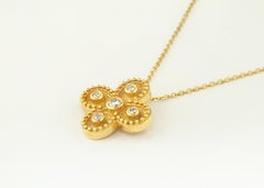 Georgios Collections 18 Karat Yellow Gold Diamond Byzantine Style Cross Necklace