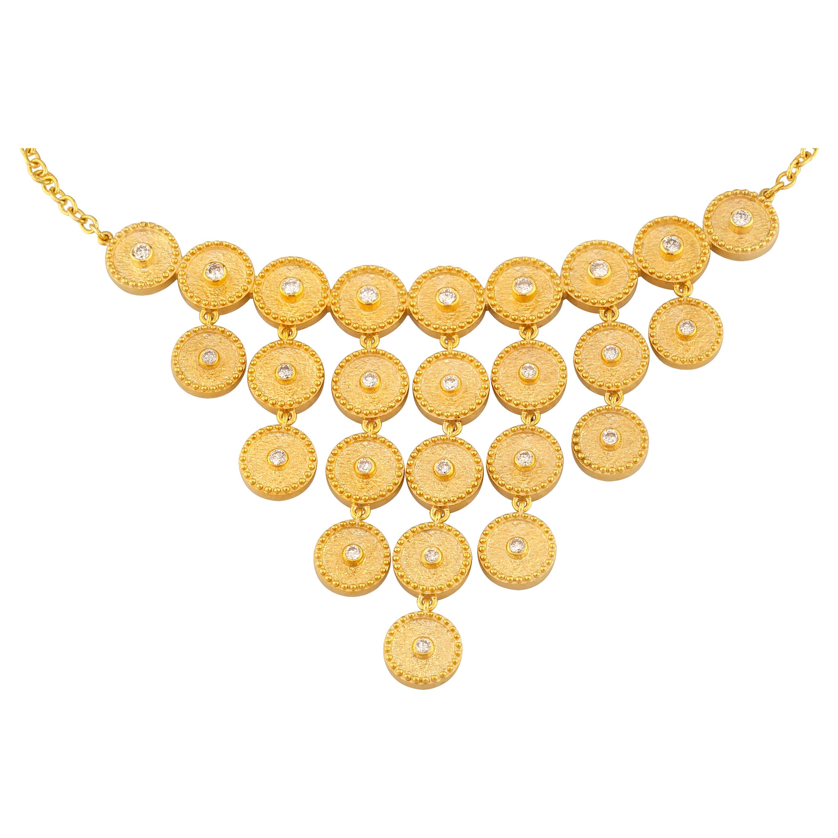 Georgios Collections Collier pendentif à chaîne en or jaune 18 carats avec diamants