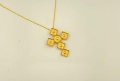 Georgios Collections 18 Karat Yellow Gold Diamond Cross Necklace with Chain