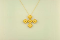 Georgios Collections 18 Karat Yellow Gold Diamond Cross Pendant with Chain