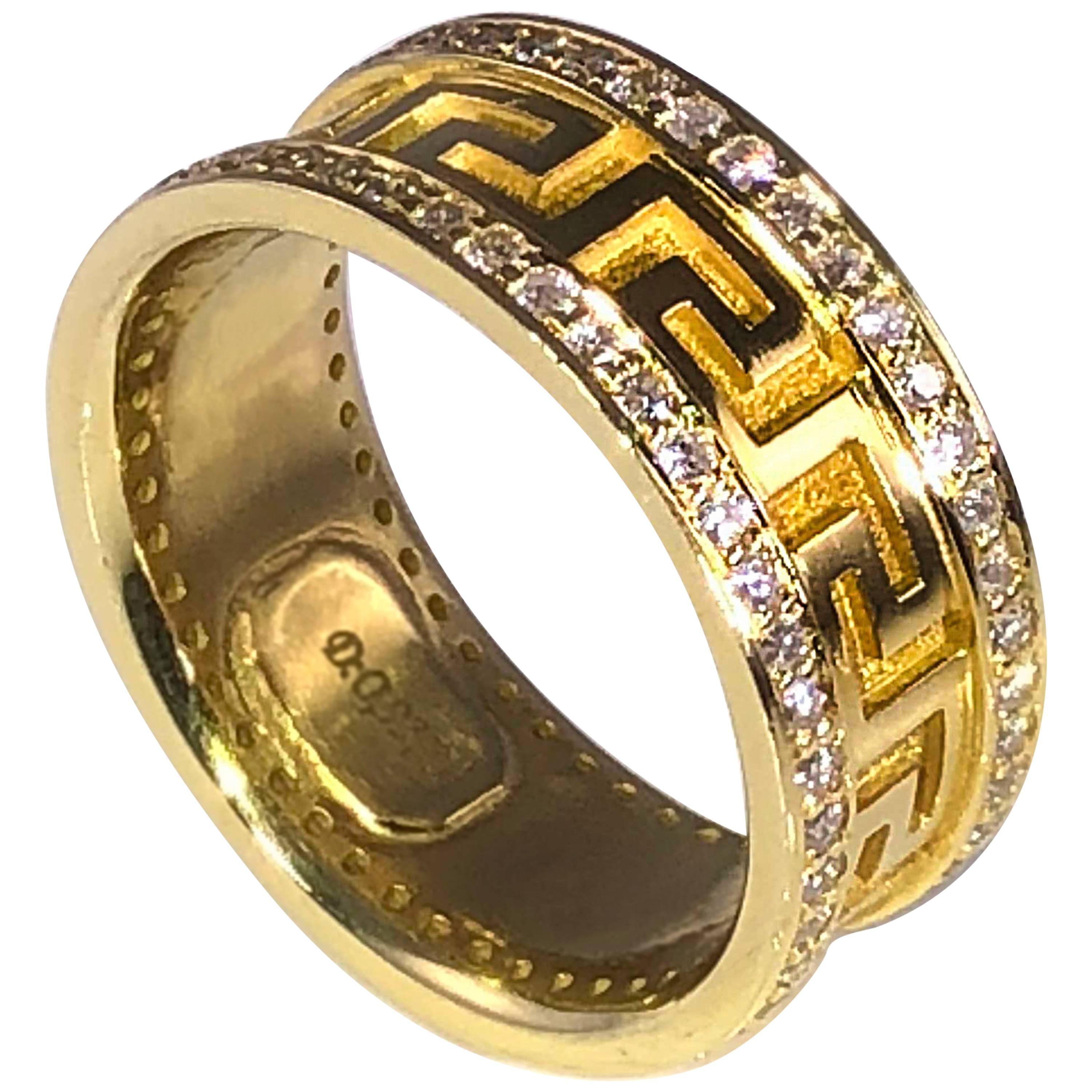 Georgios Collections 18 Karat Yellow Gold Diamond Eternity Band Ring